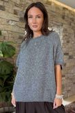 Made in Italy Big Softie Cap Sleeve Knit Top Slate